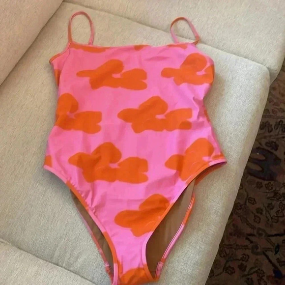 Nu Swim Noodle Floral One Piece Swimsuit Pink XL - Picture 3 of 7